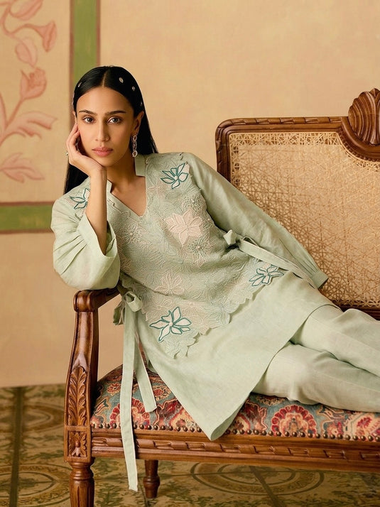 Mint Aabha Embroidered Coord